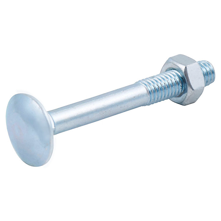 10 boulons tête ronde collet carré 6 x 50 mm