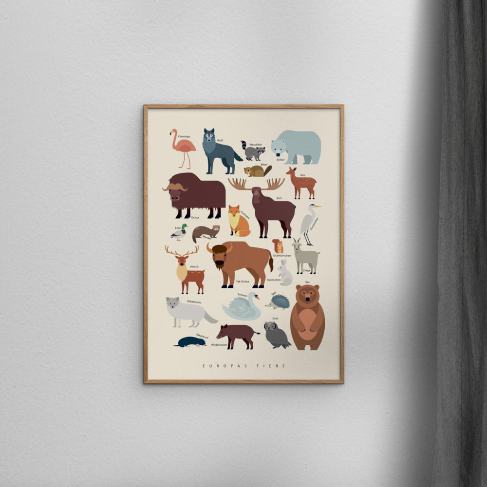 Køb Poster & Frame Citatplakat - Europas Tiere