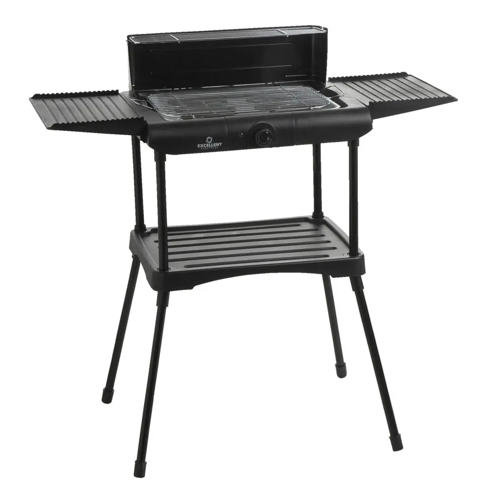 Elektrische barbecue op voet - zwart - 130x50x32 cm