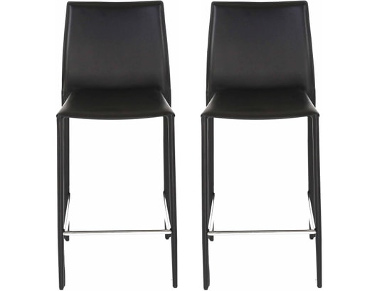 CONCEPT1 - Tabouret de bar Lot de 2 T. Boreal noir synderme