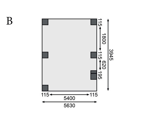 Dubbele carport Karibu Caan 1 variant B 598 x 480 cm drukgeïmpregneerd