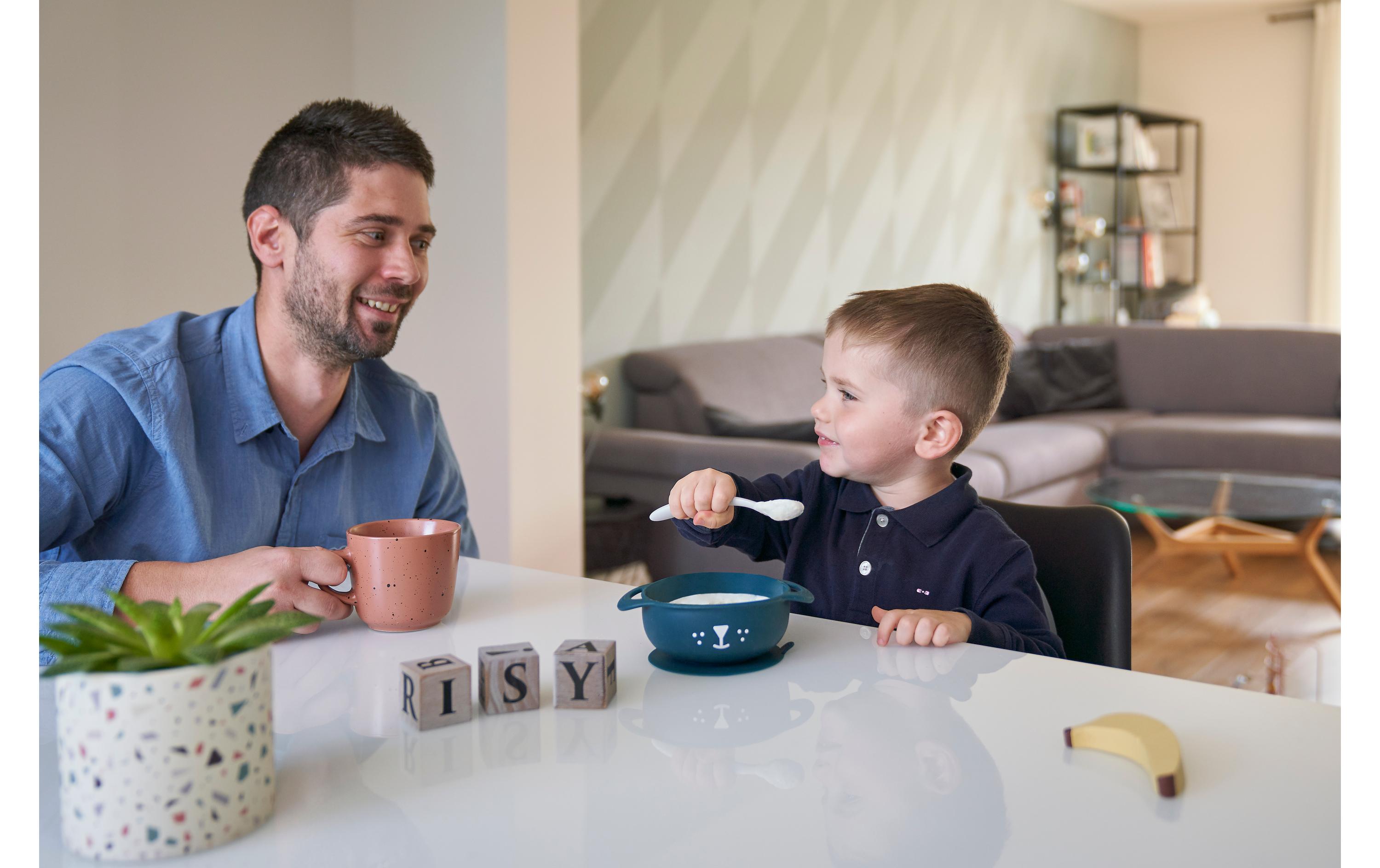Kinderschale Tastisy DogSilikon-Breischale und Löffel