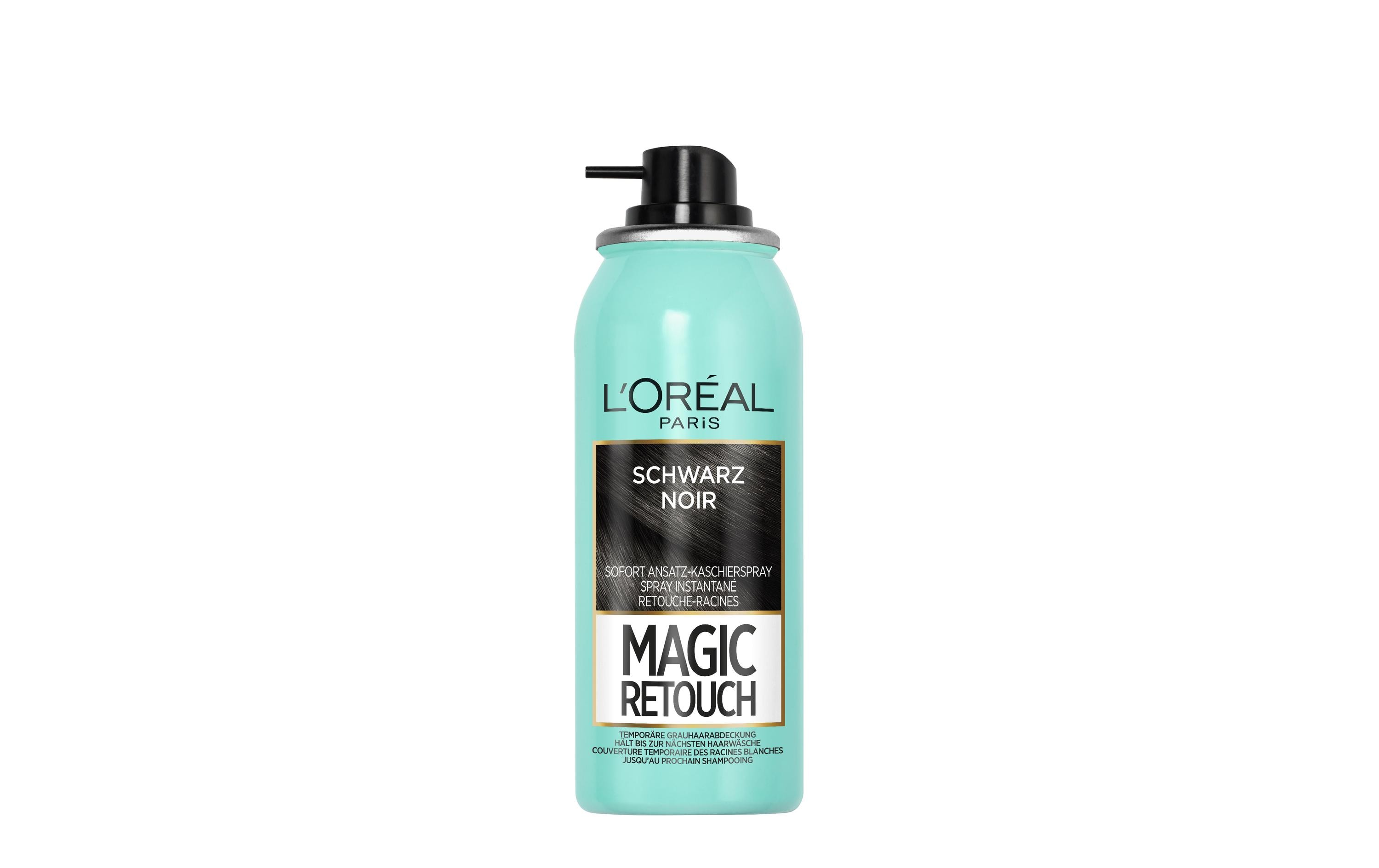 Haaransatz-Spray Magic Retouch SchwarzKaschiert den grauen Haaransatz in nur 3 Sekunden