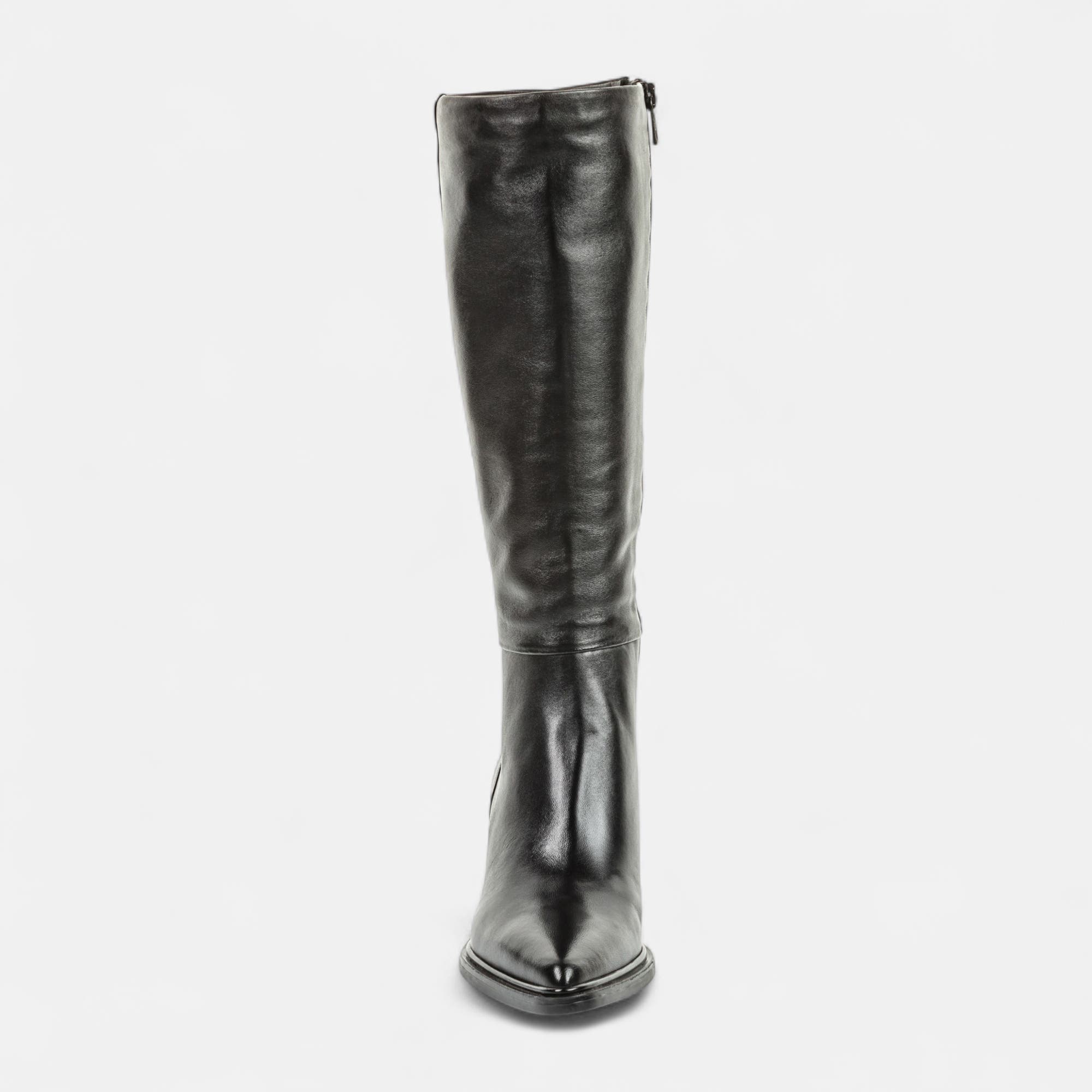 Bottes à talon Femme en cuir noir