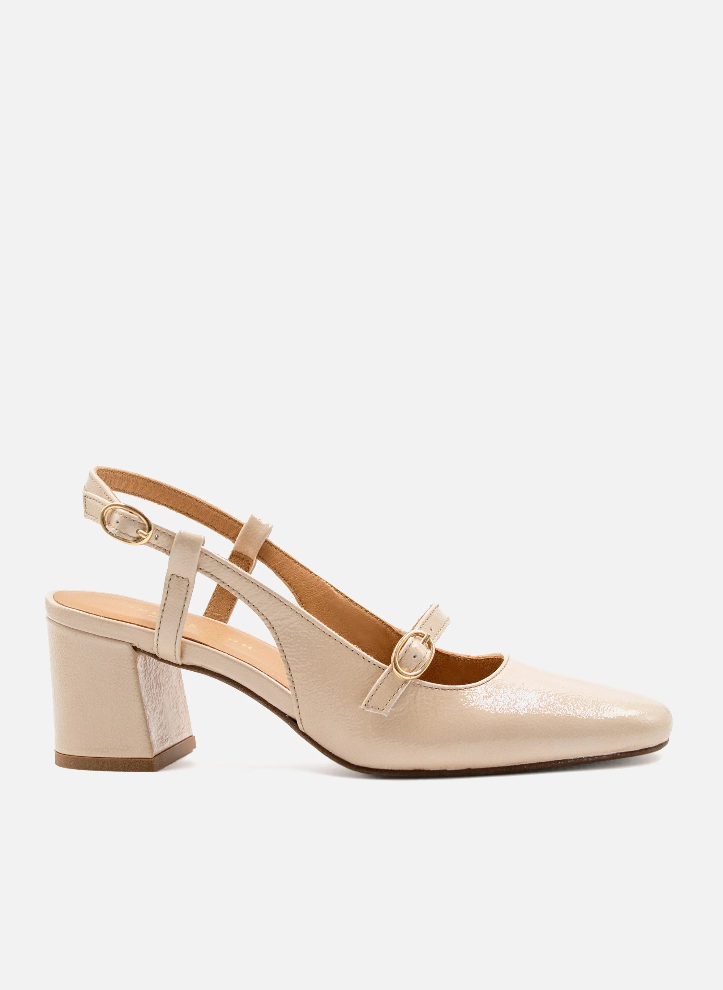 Escarpins slingback cuir vernis | Blanc
