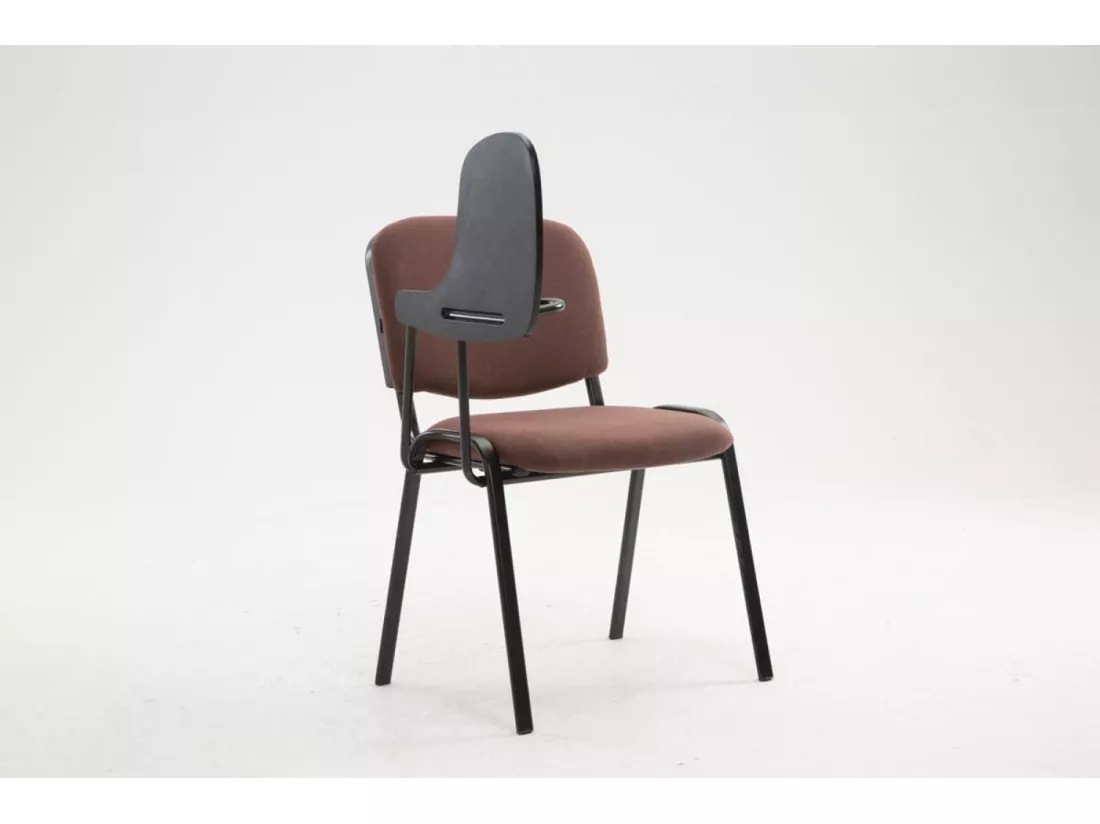Chaise de conférence - Tissu & Métal noir mat - Marron - Ken mit Klapptisch