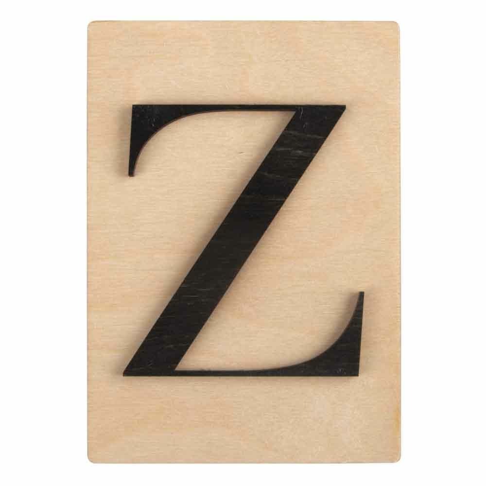 Lettre en bois 14,8 x 10,5 cm - z