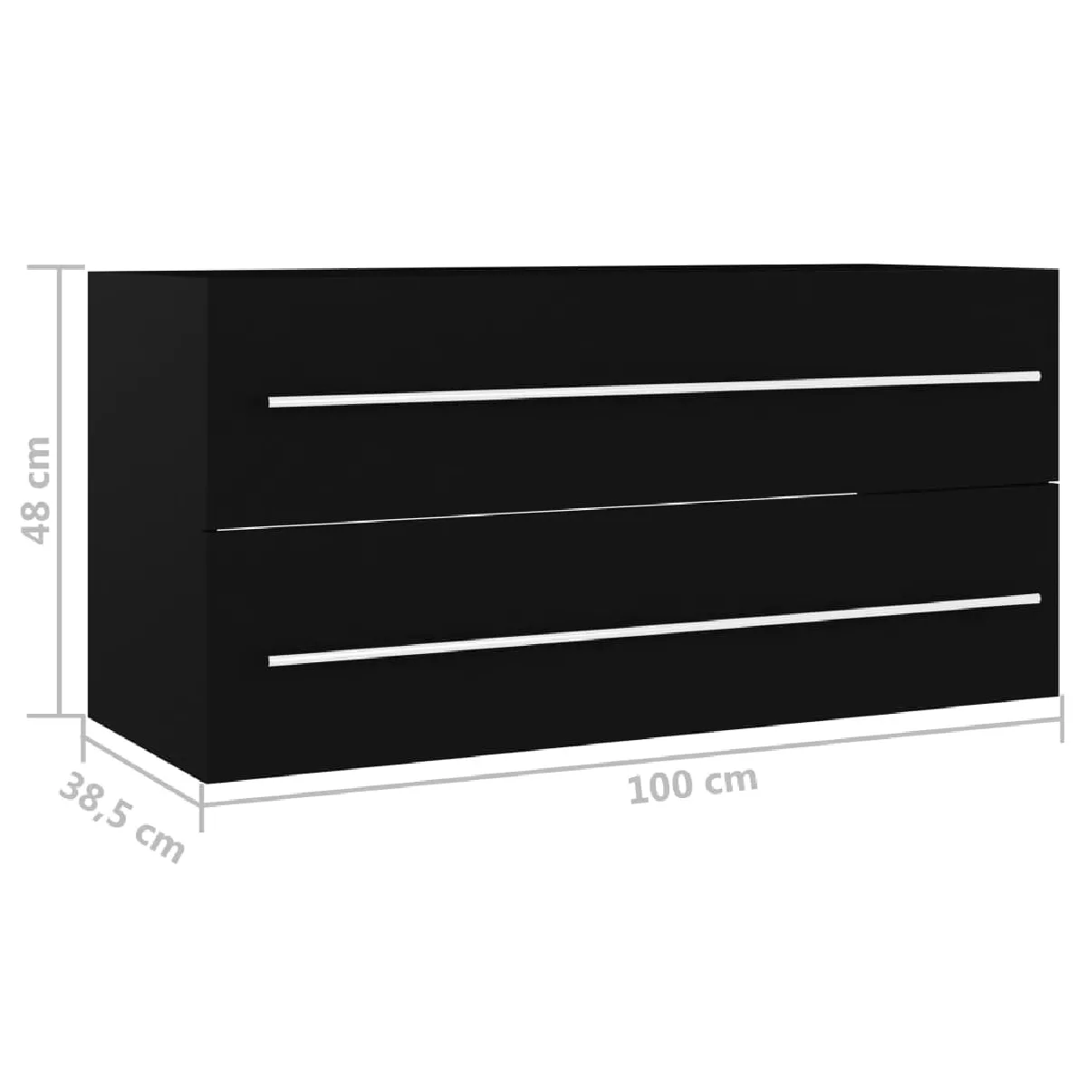 Armoire d'évier Vidaxl avec lavabo intégré - Noir