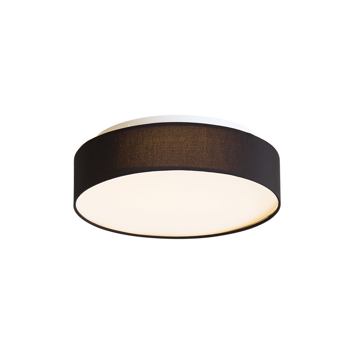 Smart plafondlamp zwart 35cm incl. LED en afstandsbediening - Flat drum
