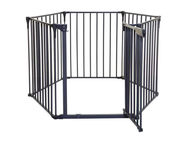 DREAMBABY Laufgitter Royale Converta Charcoal 3-in-1 Metall Laufgitter breite Barriere/Kaminschutz