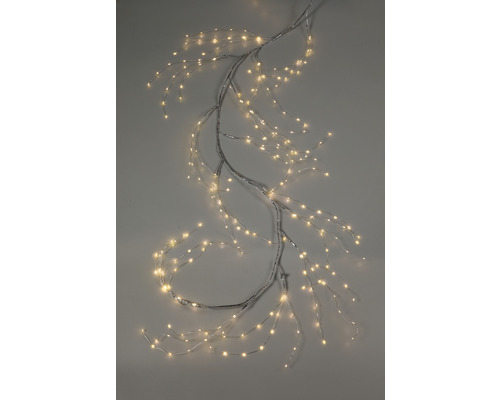 Lafiora zilveren lichttak, 288 LED's, 150 cm, warm wit licht, inclusief timer en dimmer