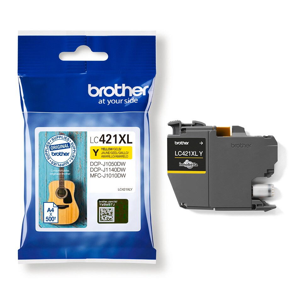 Brother Tintenpatrone LC-421XLY Gelb (ca. 500 Seiten)