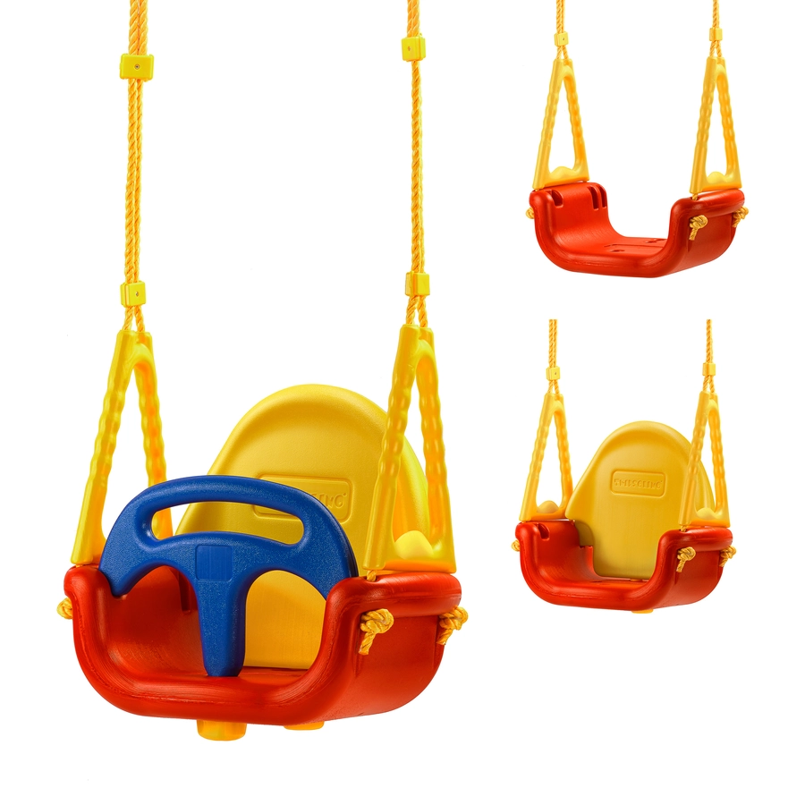Twipsolino 3 in 1 Schaukel orginal outdoor Kinderschaukel Sicherheitsschaukel Kinderschaukelsitz rot  gelb  blau