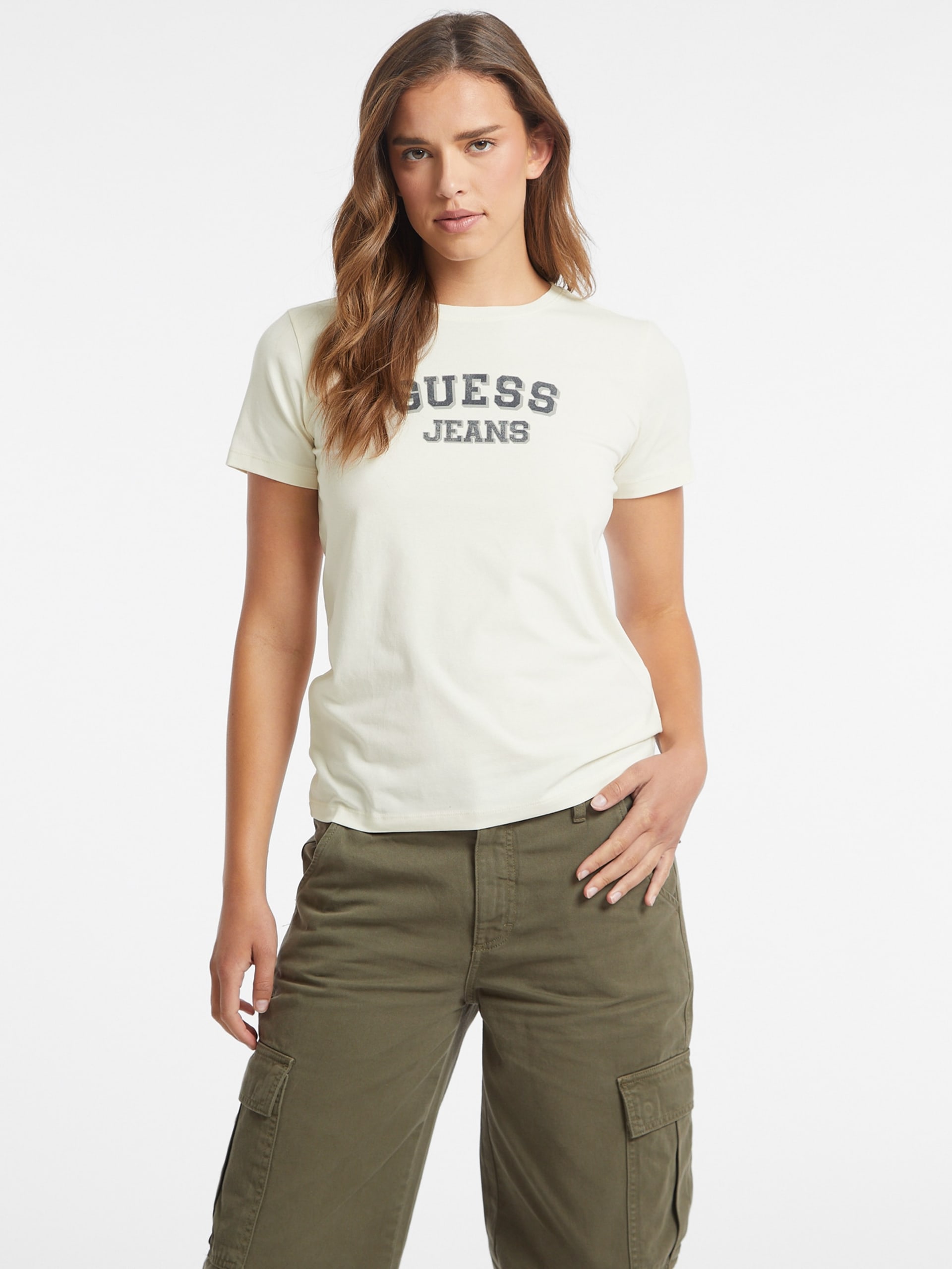 Camiseta regular com logo em dois tons