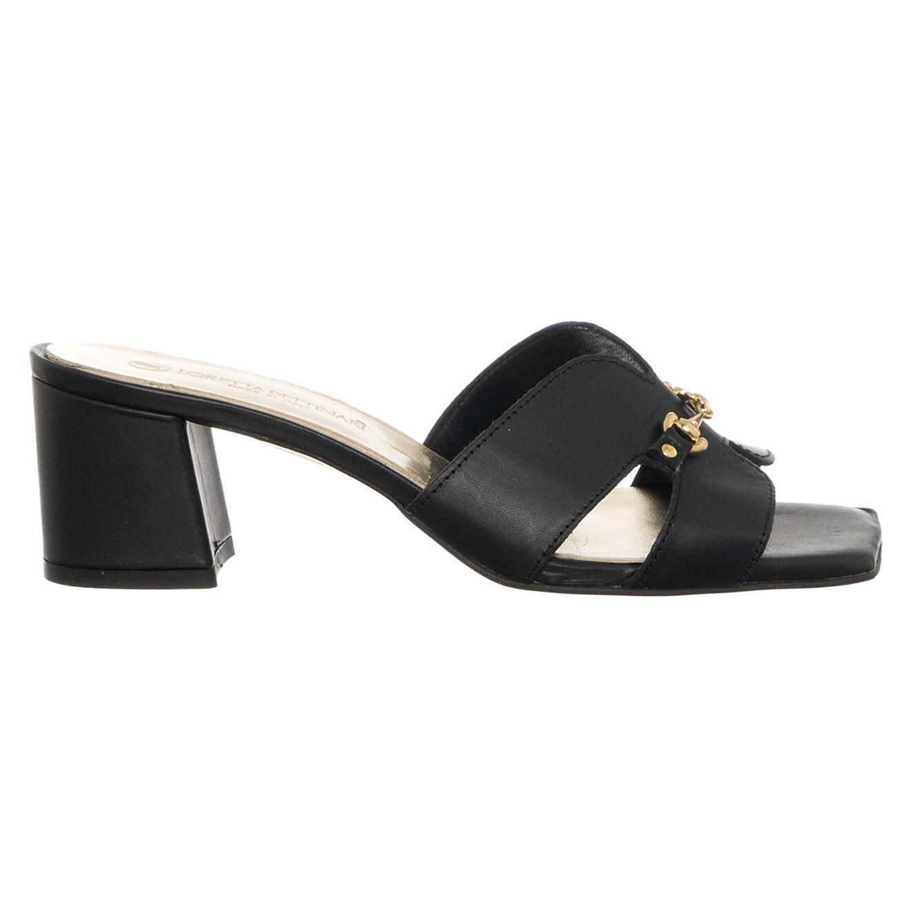 Loretta Pettinari Mules en Cuir Lopa noires - Talon 6 cm
