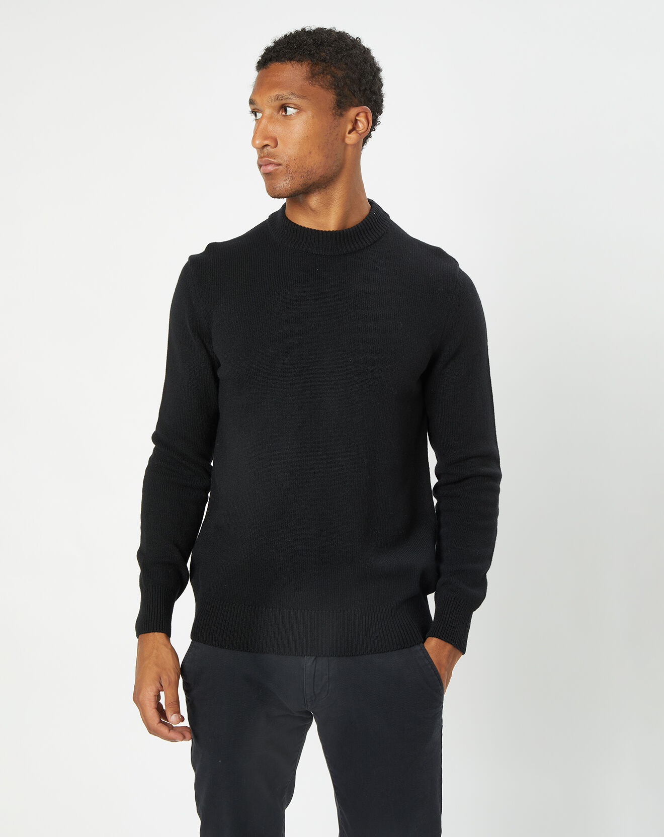 Marc O'Polo Pull en Laine d'Agneau mélangée col rond noir