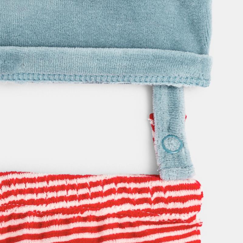 Pyjama pingouin marin en velours bleu bébé garçon