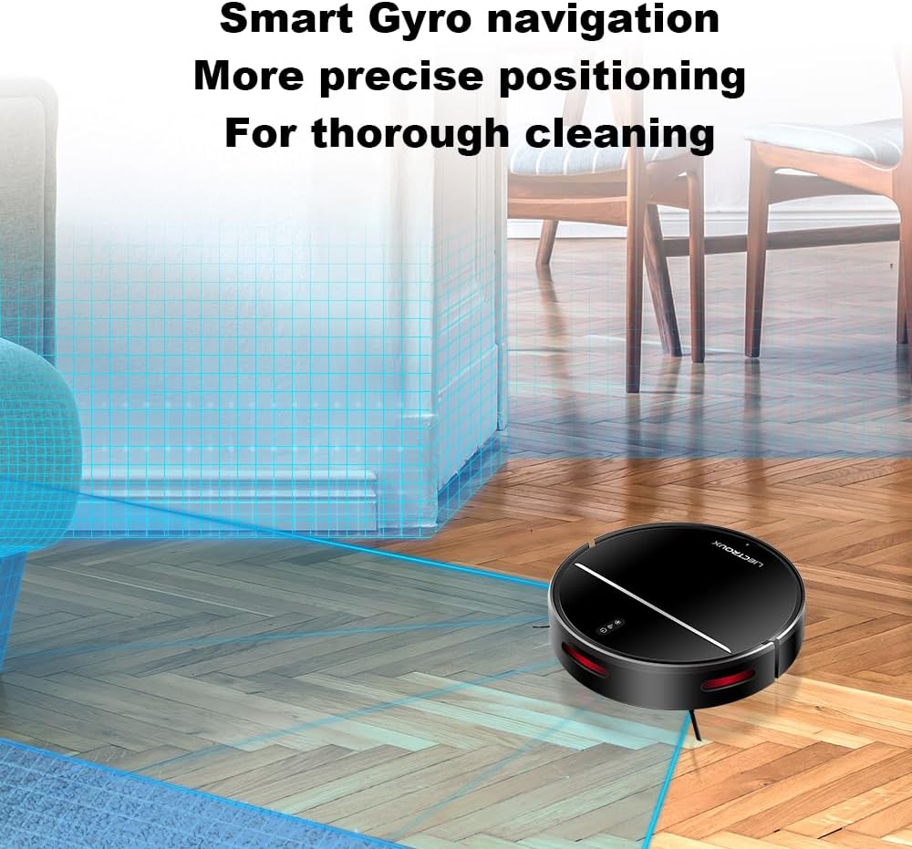 Liectroux M7S Pro - 4000Pa - Saugroboter mit Wischfunktion - Schlank - Saugroboter - Intelligente Navigation - Funktioniert mit App und Alexa und  Home - Schwarz