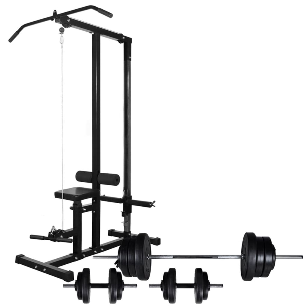 Máquina de musculação Vidaxl preta de 60,5 kg