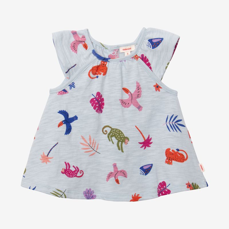 T-shirt bébé fille exotique bleu Catimini Bleu