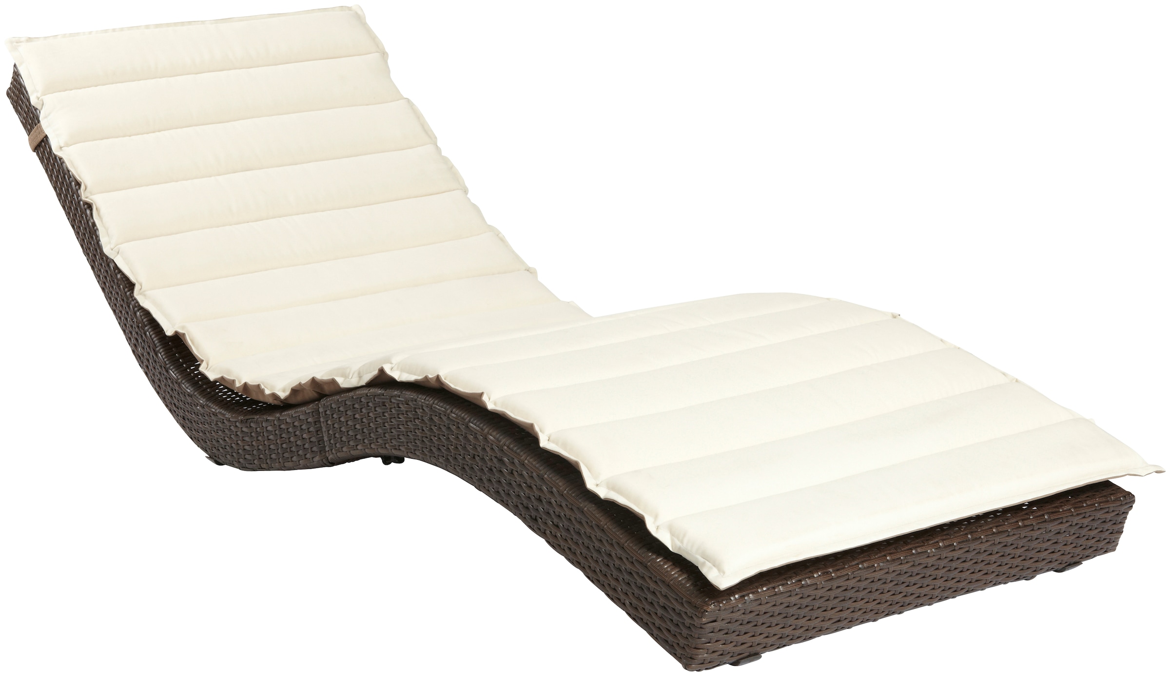 MERXX Gartenliege »Piacenza« Polyrattan, braun, inkl. Wendeauflage