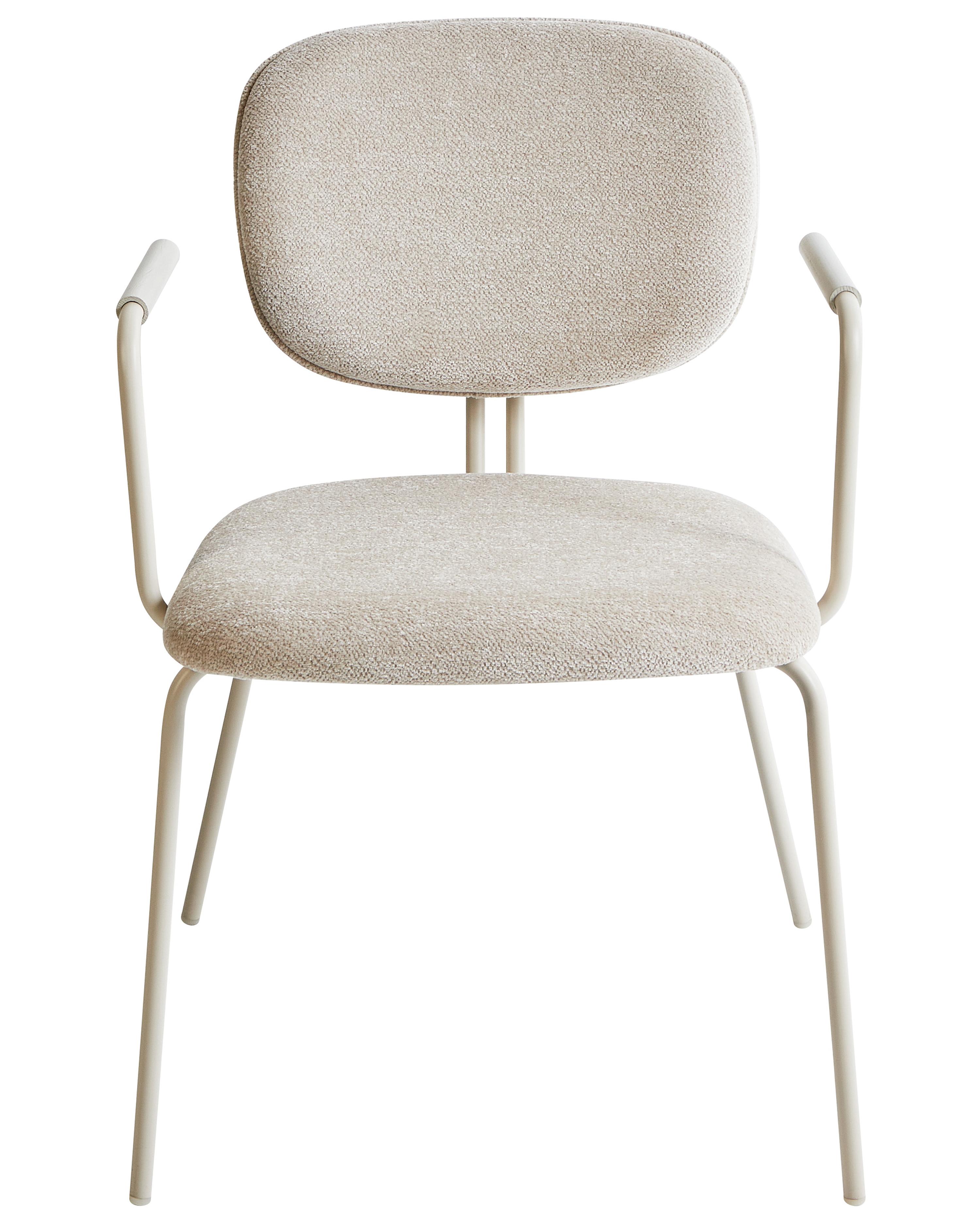 Set van 2 eetkamerstoelen CARILLE Chenille Lichtbeige