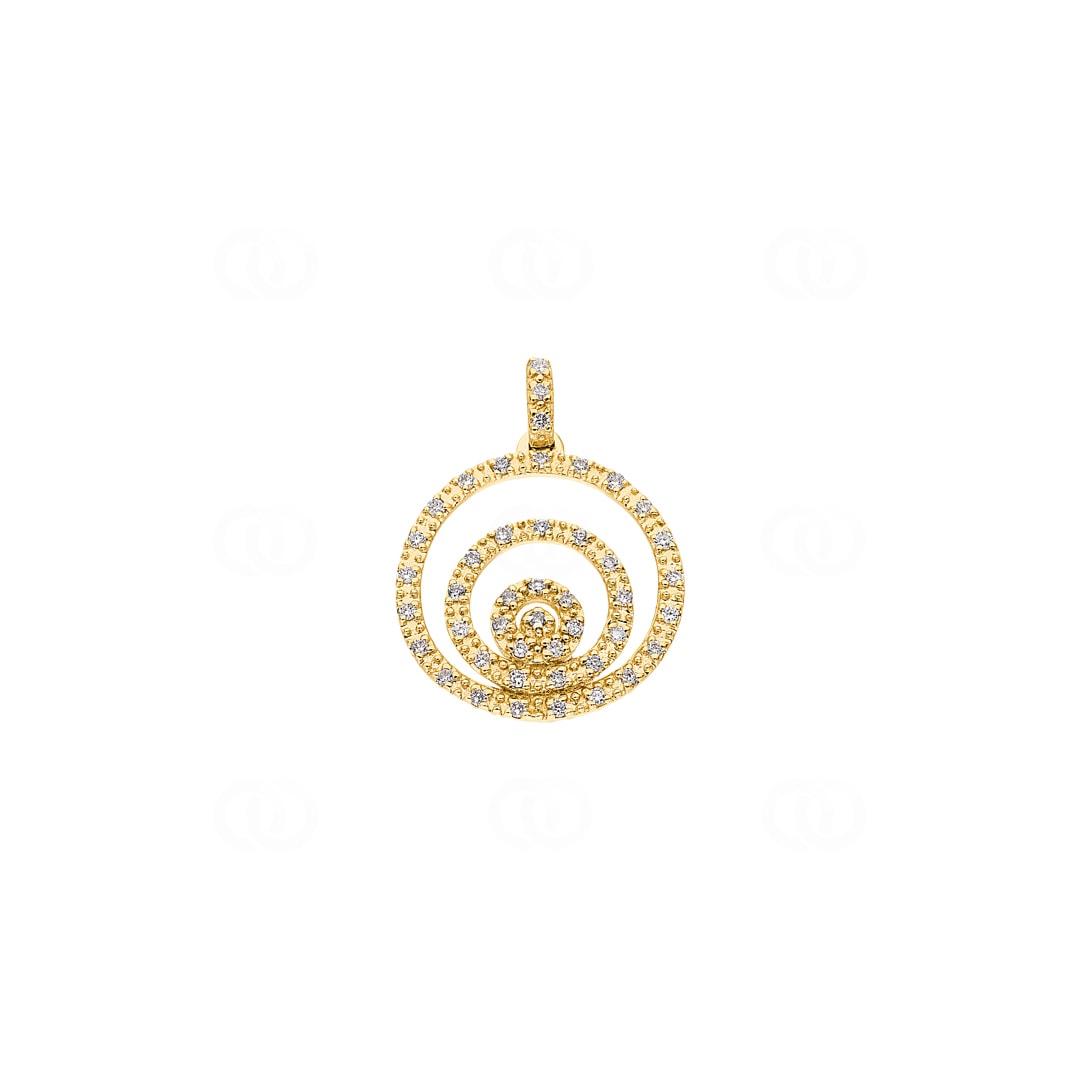 Anhänger 750/18 K Gelbgold mit Diamanten 0.12 ct H/si