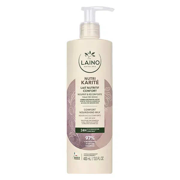 Leite nutritivo e reconfortante Laino com manteiga de karité 400ml