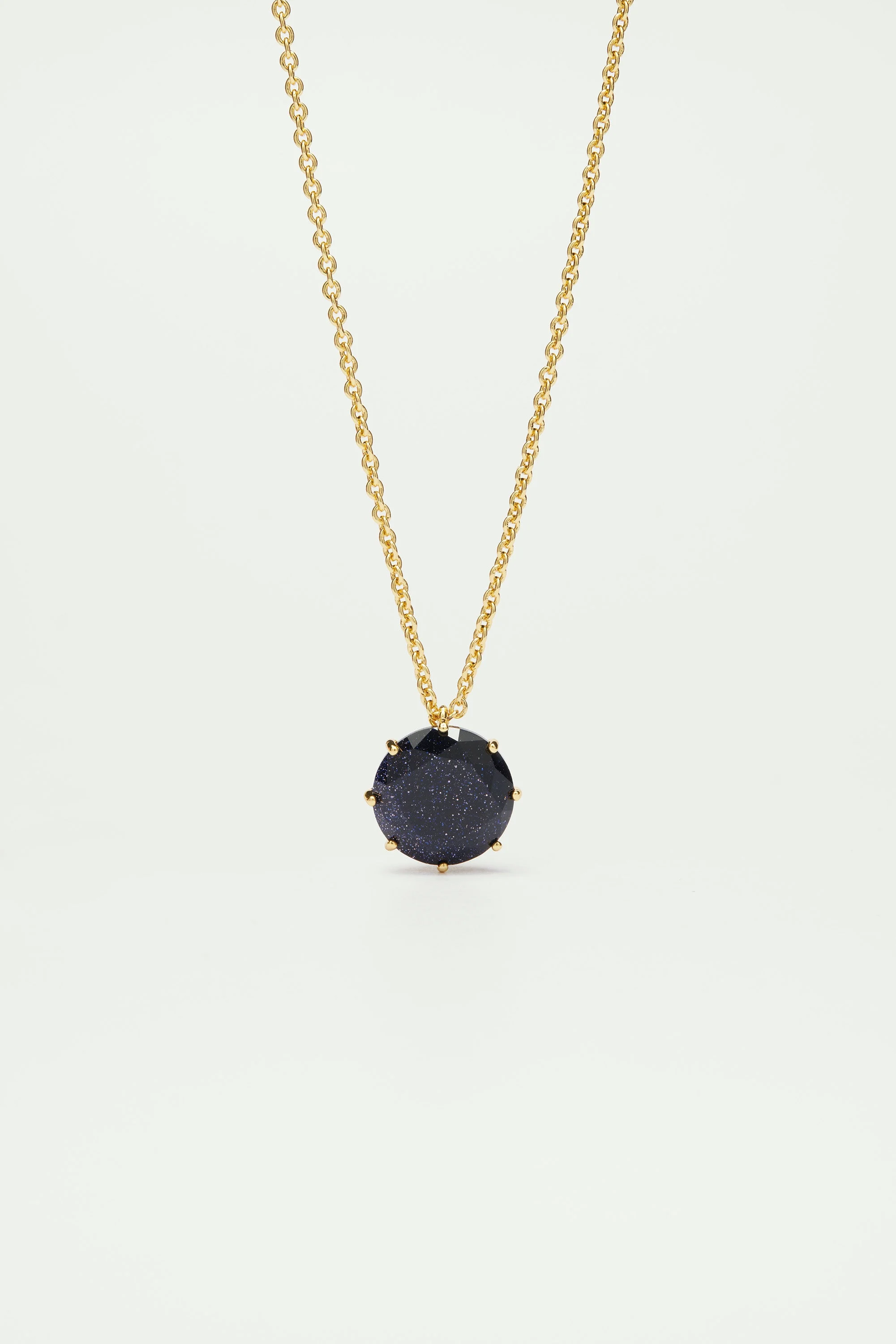 Collier sautoir pierre ronde la diamantine bleu nuit pailleté | Bleu