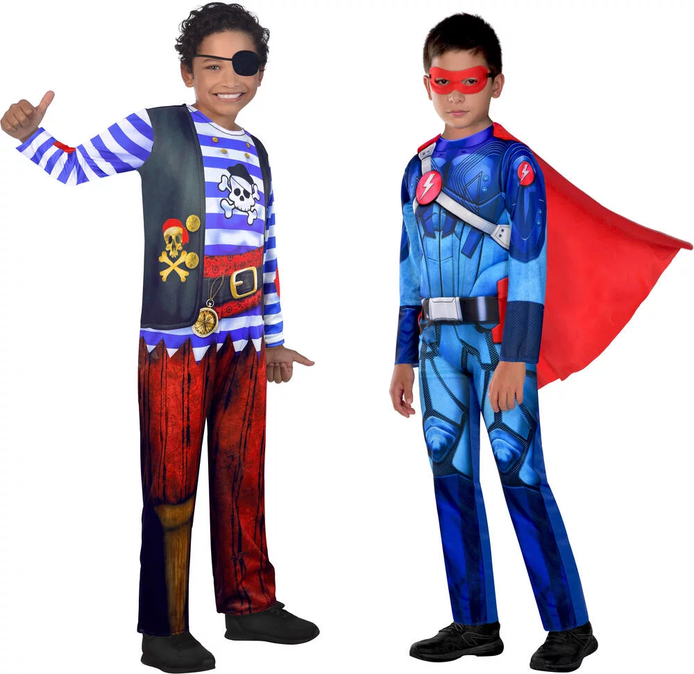 DEGUISEMENT REVERSIBLE SUPER-HEROS - PIRATE TAILLE 3-4 ANS