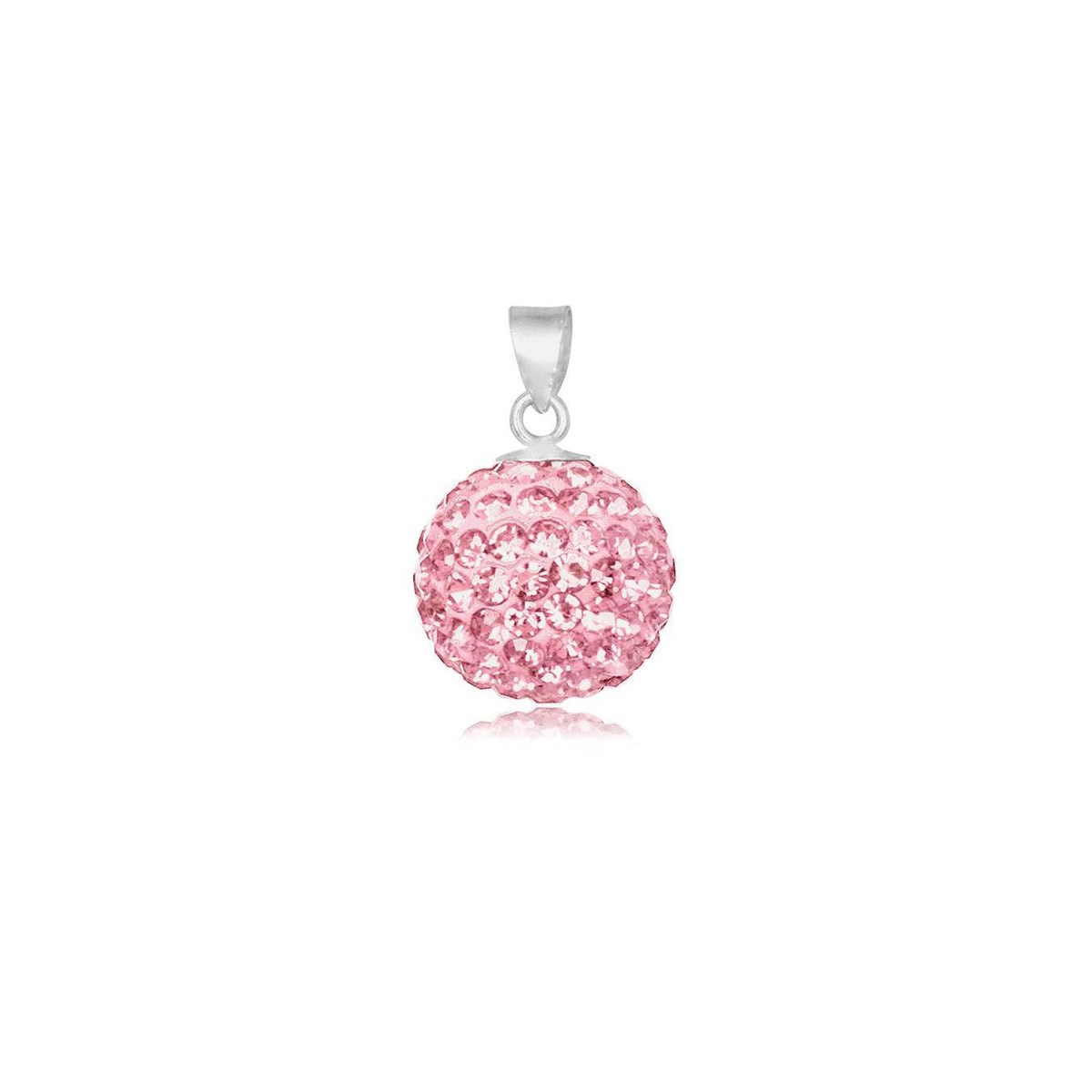 Pendentif shamballa rose clair
