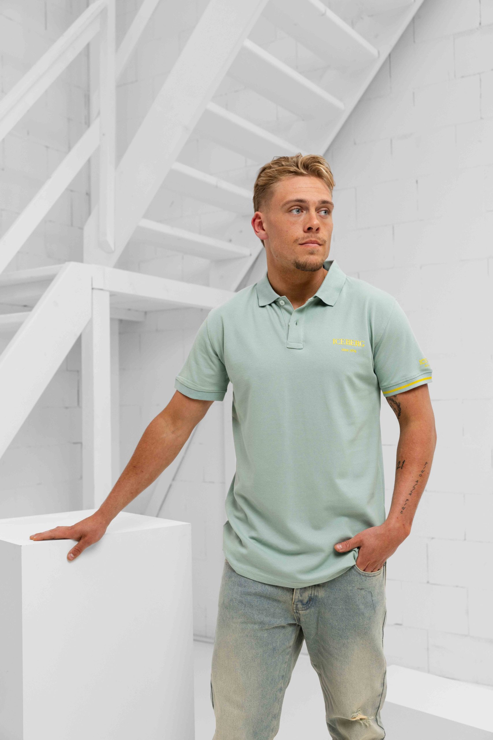 Iceberg Basic Polo Heren Lichtblauw