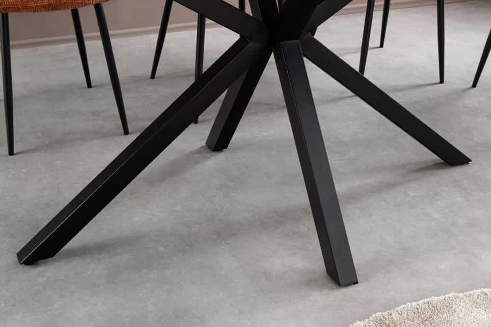 Moderner Esstisch GALAXIE 180cm weiß Keramik schwarz Metall Sterngestell