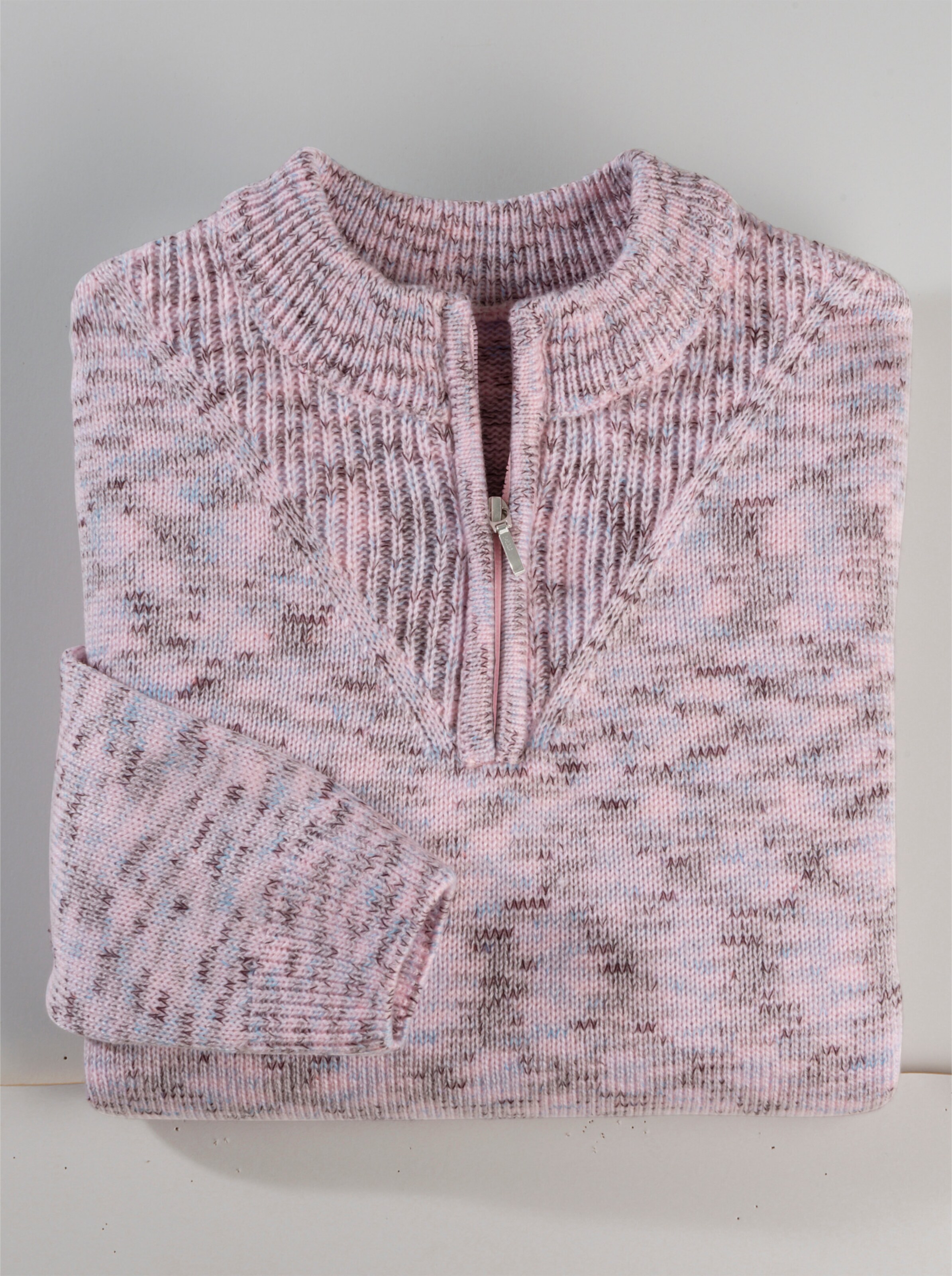 Stehkragenpullover mit Reißverschluss