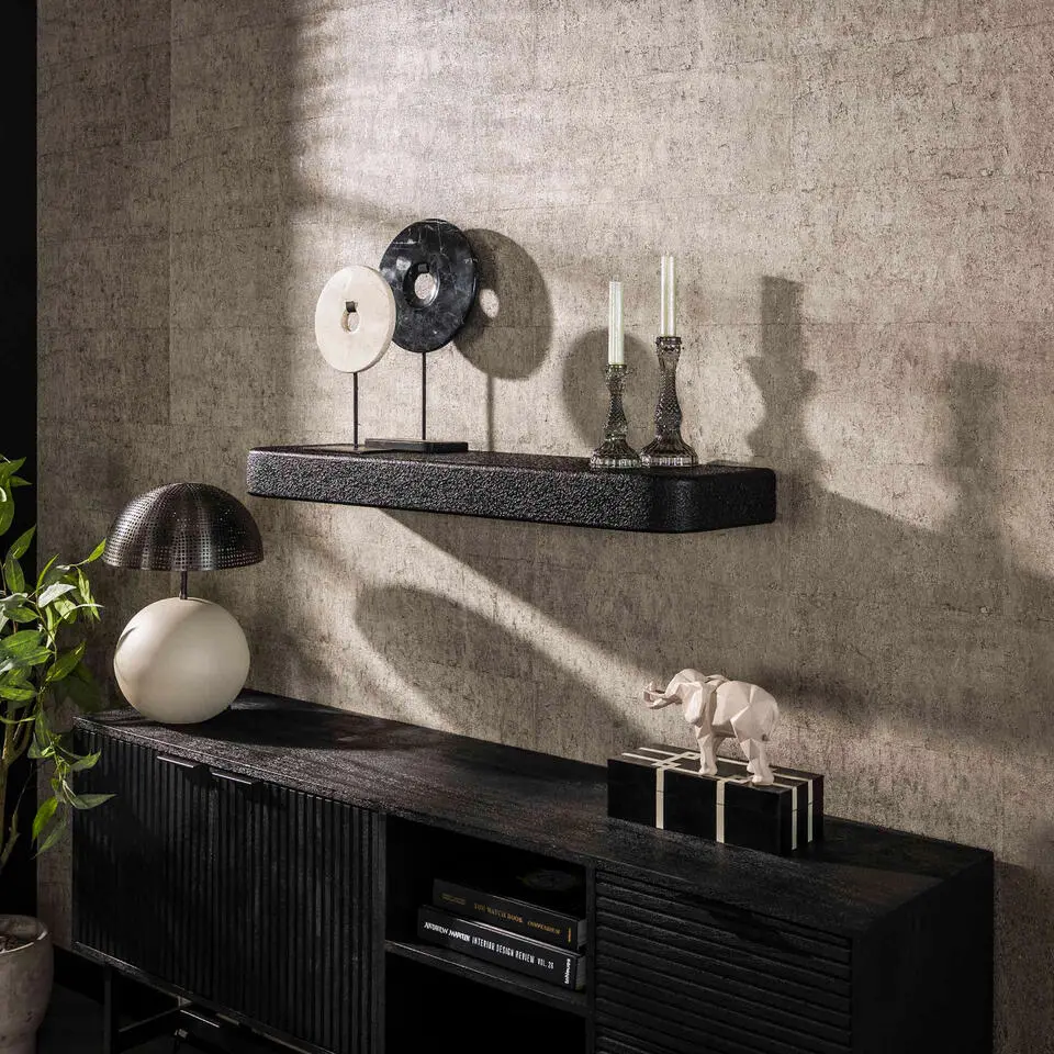 Fraaai - Sani wandplank - 100 cm - metallic - zwart