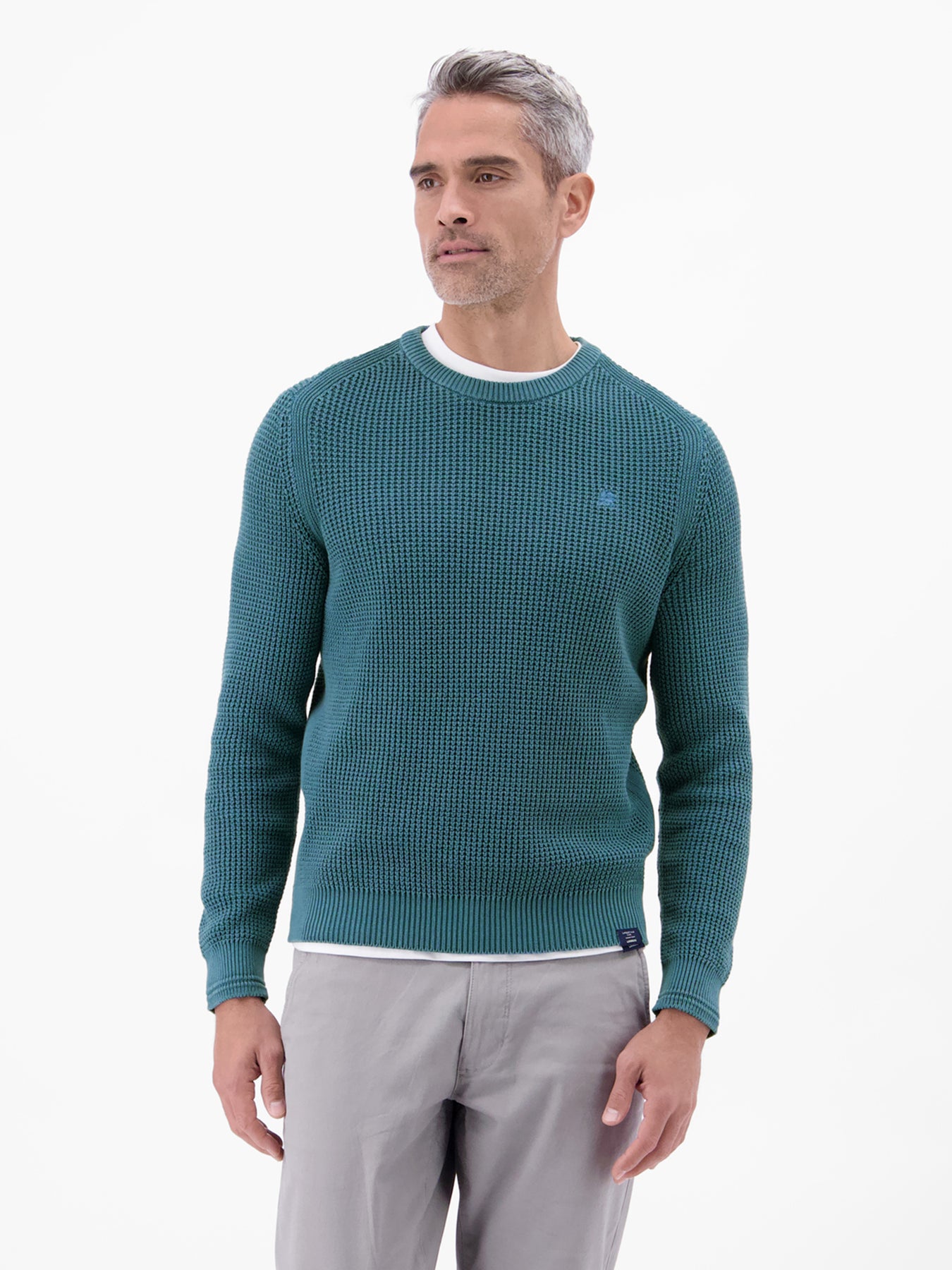 Herren Crewneck-Stricker in Strukturqualität