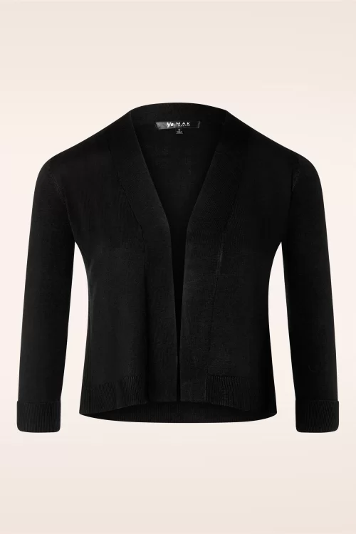 Mak Sweater Oda vest met open voorkant in zwart
