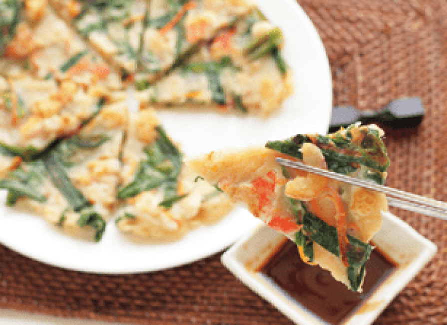 Haemul Pajeon Koreaanse pannenkoek met zeevruchten