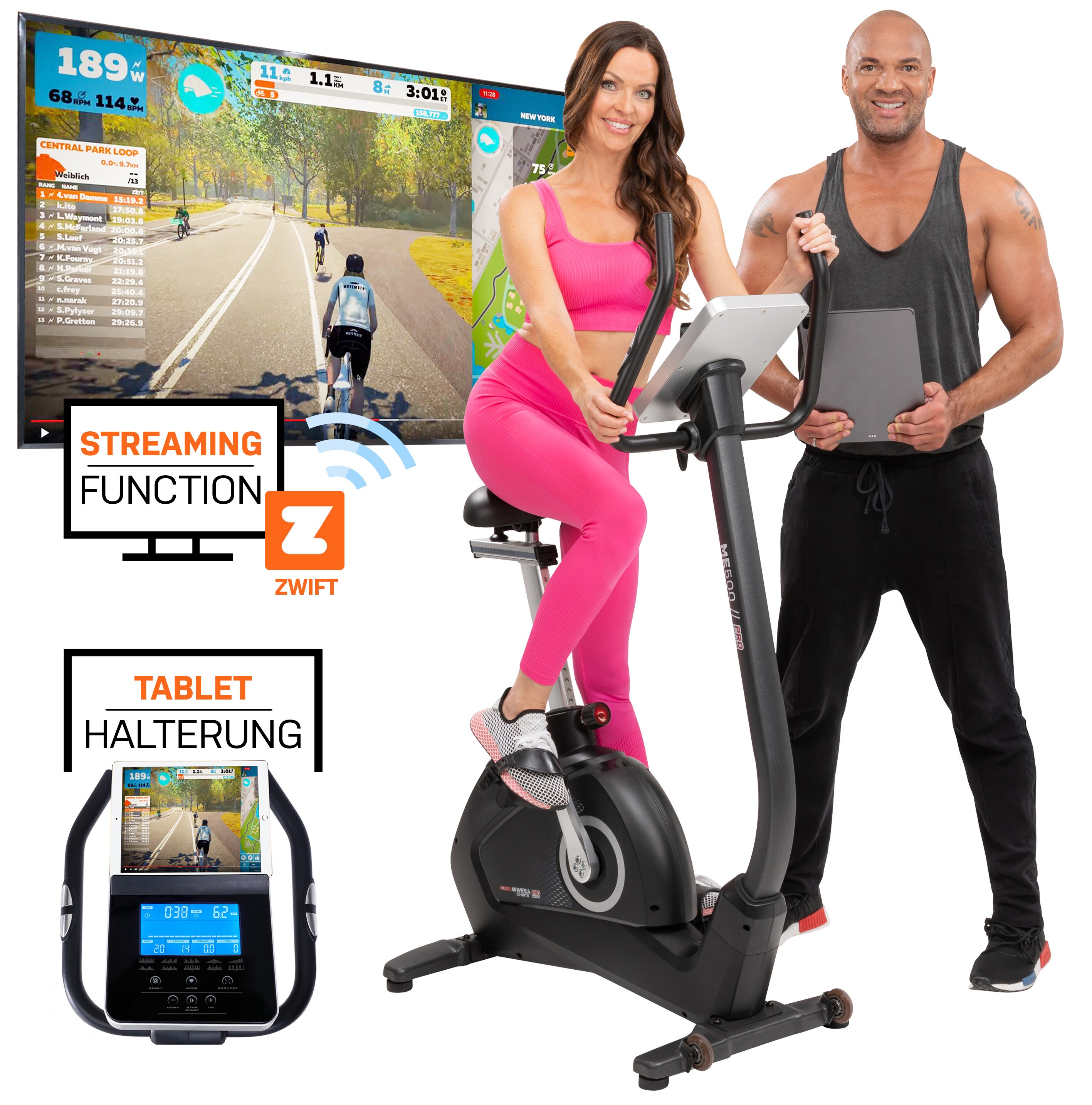 Miweba Sports Ergometer ME500, Fahrradergometer, sitzend, 14 kg Schwungmasse (Schwarz)