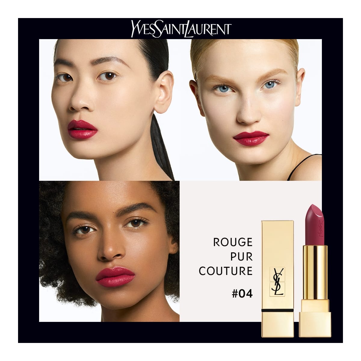 YVES SAINT LAURENT Rouge Pur Couture Rouge à Lèvres Satiné Longue Tenue et Confort