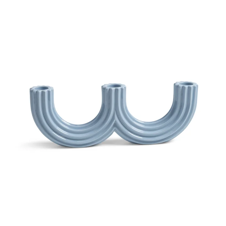 &klevering - Churros Kerzenhalter 27 x 4 x 9 cm, hellblau