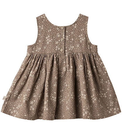 Wheat Kleid - Pinafore Wrinkles - Cocoa Brown Blumen