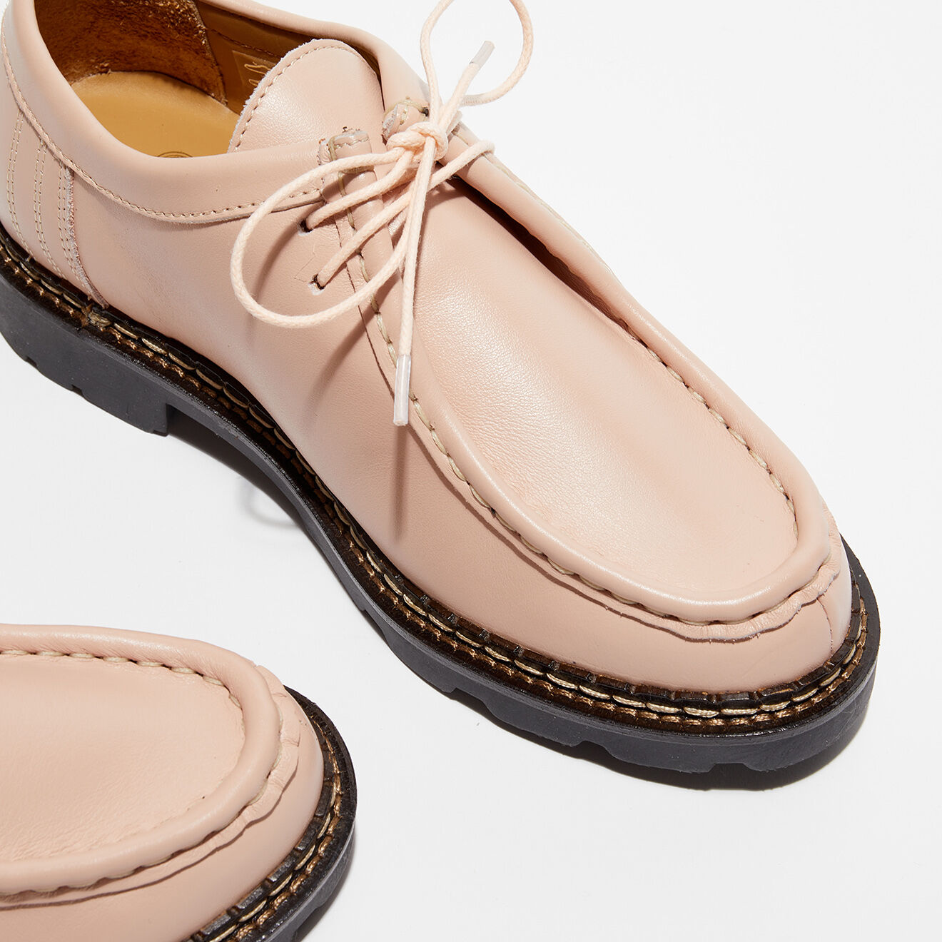 Apologie Studio Derbies en Cuir Loretta rose nude