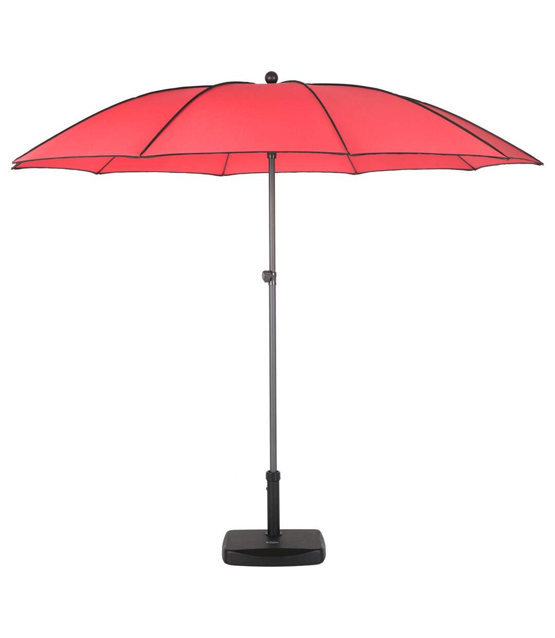 Parasol droit rond Bogota - Inclinable - Diam. 250 cm - Rouge coquelicot