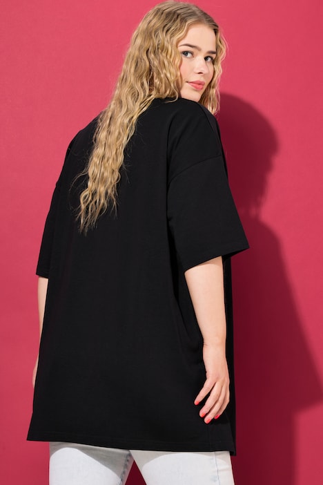 Oversized-Shirt, Vintage-Print, Rundhals, Halbarm