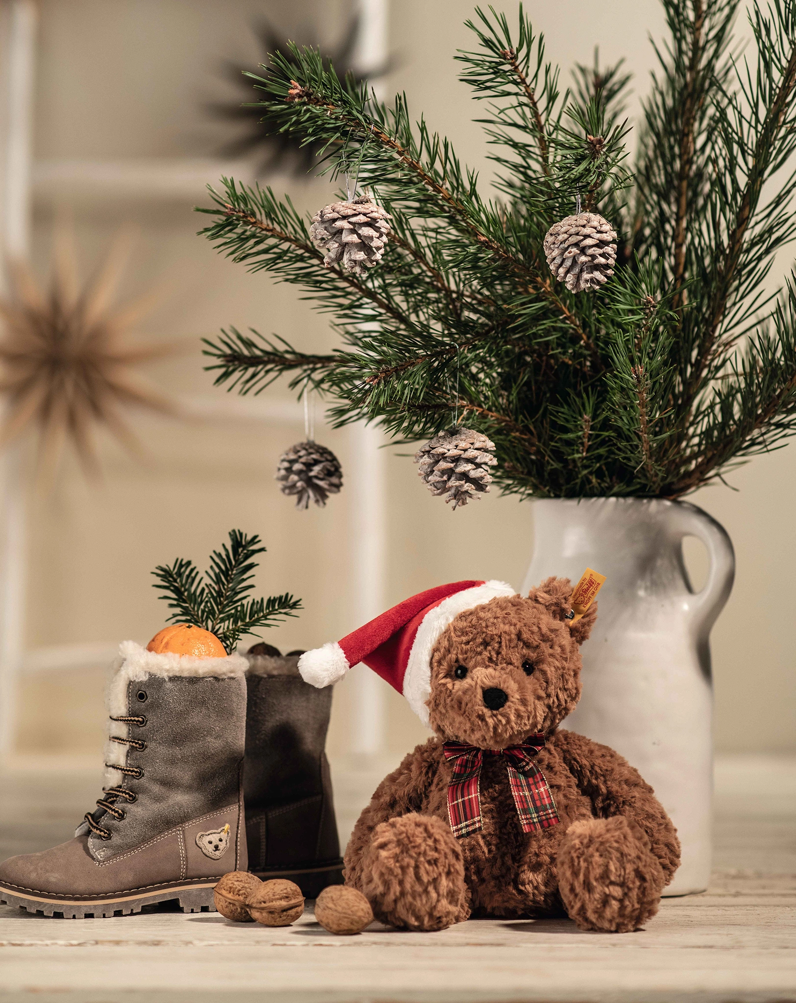 Kuscheltier JIMMY BÄR - CHRISTMAS (30cm) in braun