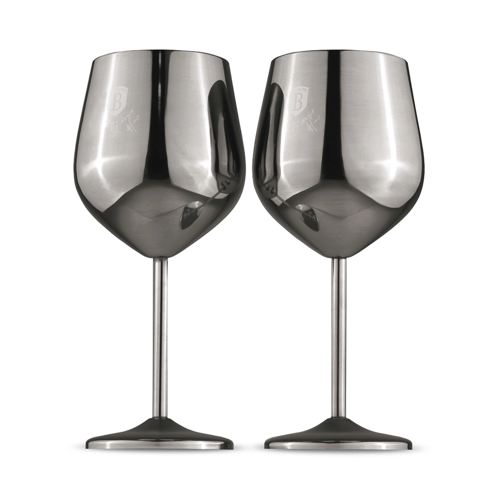 Berlinger Haus Edelstahl Weingläser 2 Stück Matte Black Collection