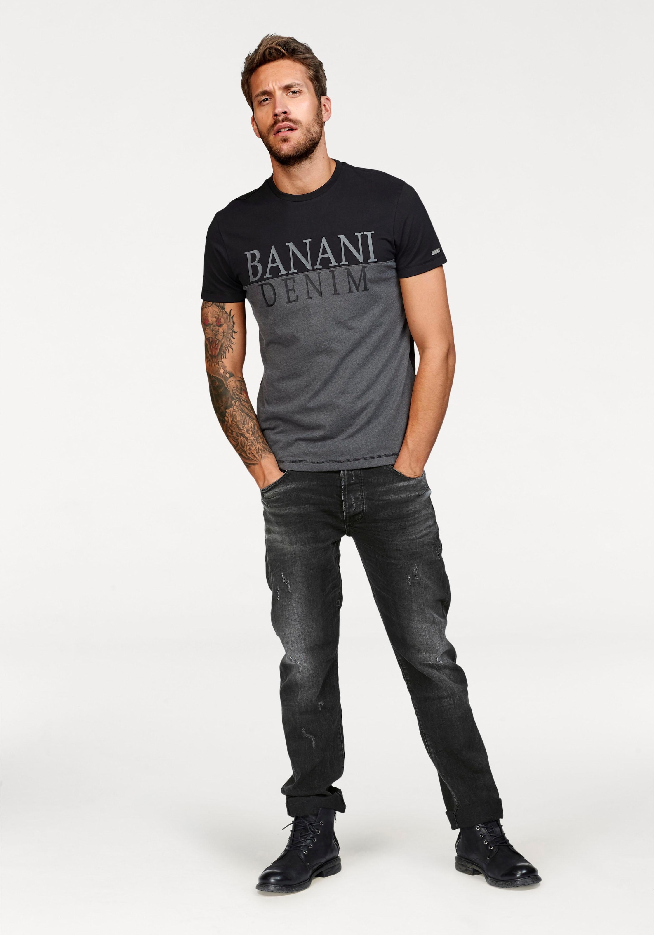 Bruno Banani T-Shirt , kurzärmelig,  schmal geschnitten,  Casual-Stil,  aus Baumwolle