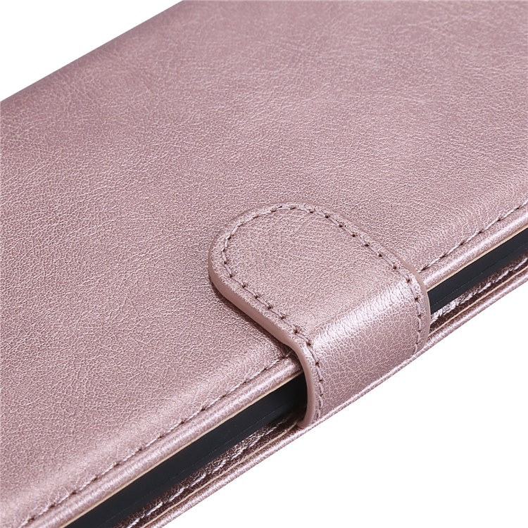 iPhone SE (2022/2020) / 8 / 7 Leder Tasche Flip Cover mit Kartenfach   Handschlaufe - Roségold