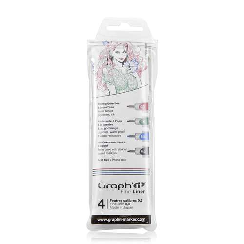 Graph'it Fineliner 4er Set, farblich sortiert